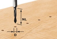 Festool 491064 Through-Hole Drill - 5mm Dia x 30mm Cut x 8mm Shank HW