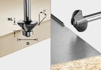 Festool 499799 Chamfer Cutter - 45 Deg x 26mm Dia x 8mm Shank HW