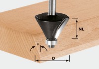 Festool 491025 Chamfer Cutter - 45 Deg x 36mm Dia x 8mm Shank HW