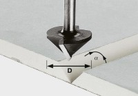 Festool 491001 Plasterboard V-Groove Cutter - 90 Deg x 32mm Dia x 8mm Shank HW