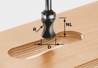 Festool 491033 Hand Grip Rail Cutter - 19mm Cut x 16mm Radius x 8mm Shank HW