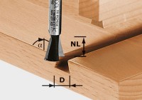 Festool 490990 Dovetail Cutter - 15 Deg x 14.30mm Dia x 8mm Shank HW