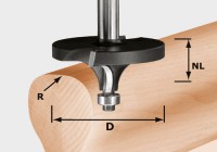 Festool 492710 Roundover Cutter - 16mm Radius x 64mm Dia x 12mm Shank HW