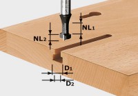 Festool 491035 T-Slot Groove Cutter - 10.5mm Dia x 8mm Shank HW