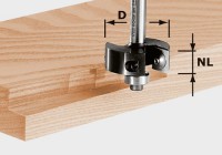 Festool 491085 Rebating Cutter with Reversible Blades - 12mm Cut x 38mm Dia x 8mm Shank HW