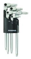 BONDHUS Hex Pro Pivot Head Wrench Torx Set - 5 pcs - T30-T50, 00039