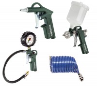 Metabo LPZ 4 Compressed Air Tool Set: Blow Gun, Tyre Inflator, Spray Gun
