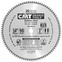 CMT Industrial Saw Blade for Stainless Steel 355 dia x 2.2 kerf x 25.4 bore Z90 10FWF