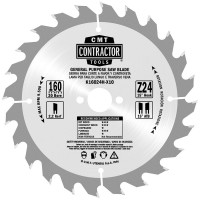 CMT K Contractor General Purpose Saw Blade - 160mm dia x 2.2 kerf x 20 bore Z24 15ATB