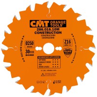 CMT Construction Saw Blade - 250mm dia x 2.8 kerf x 30 bore Z16 5ATB