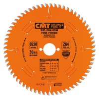 CMT Industrial Finish Saw Blade - Laminated POS 220mm dia x 3.2 kerf x 30 bore Z64 TCG