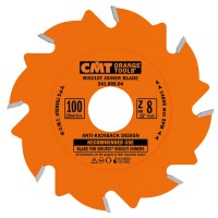 CMT Industrial Biscuit Joiner Saw Blade 100mm dia x 3.96 kerf x 22 bore Z8 FLAT