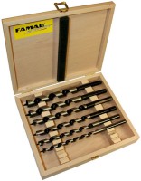 Famag 1410201 Auger Bits Lewis Pattern Set of 6pcs in Wooden Case - Length 235 mm