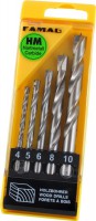 Famag 1593 Brad point drill bit TCT cylindrical shank Set of 5 pcs  4-10 mm