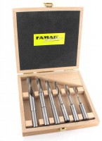 Famag 1607606 Spiral slot milling cutter Set of 6 pcs in Wooden Case