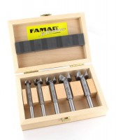 Famag 1633505 Cylinder boring bit Set of 5 pcs in Wooden Case