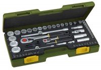 Proxxon Socket Set with Baton Ratchets - 65pc 1/2\" + 1/4\" Drive - 23286