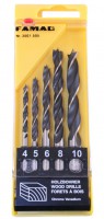 Famag Brad point drill bit CV steel Set of 5 pcs  4-10 mm