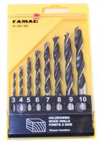 Famag Brad point drill bit CV steel Set of 8 pcs  3-10 mm