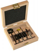 Famag Drill Bits type 3572 with Countersink type 2100 + Bit Holder and Depth Stop Collar 5pcs in Wooden Case