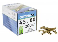 Optimaxx Extreme Performance Woodscrew 4.5mm x 80mm - POZI - Box of 200