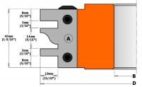 CMT PAIR OF KNIVES FOR ONE-PIECE RAIL & STILE 40X25X2 (A) FOR HEADS 694.014