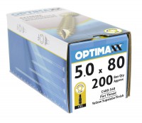 Optimaxx Extreme Performance Woodscrew 5.0mm x 80mm - TORX - Box of 200