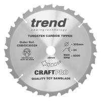 Trend CraftPro Crosscut Wood Mitre Saw Blade - 305mm dia x 3 kerf x 30 bore 24T