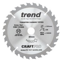 Trend CraftPro Combination Wood Saw Blade - 160mm dia x 2.2 kerf x 20 bore 28T