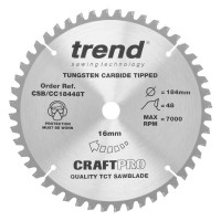 Trend CraftPro Crosscut Wood Mitre Saw Blade - 184mm dia x 1.6 kerf x 16 bore 48T