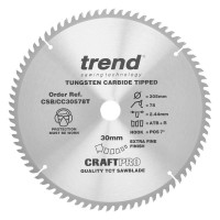 Trend CraftPro Crosscut Wood Mitre Saw Blade - 305mm dia x 2.44 kerf x 30 bore 78T
