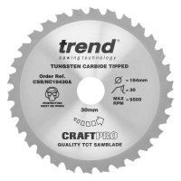 Trend CraftPro Nail Cutting Combination Saw Blade - 184mm dia x 2 kerf x 30 bore 30T