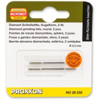PROXXON 28232 DIAMOND COATED GRINDING BITS, BALL 2.2MM