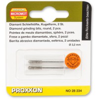 PROXXON 28234 DIAMOND COATED GRINDING BITS, BALL 3.2MM