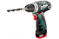 Metabo Cordless Drill Driver PowerMaxx BS Basic, 2 x 12V 2.0Ah Batteries and Charger