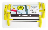 BONDHUS PBTX60 T-Handle ProHold Ball End Hex Driver Set - 6 pcs - 5/32\"-3/8\", 75146