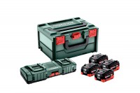 Metabo Basic Set 4 x 18V 10Ah Batteries + ASC 145 DUO Charger in MetaBOX