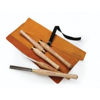 Robert Sorby Five Piece Wood Turning Tool Set in Leather Tool Roll - HS5TLR