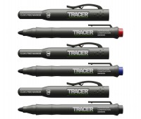 TRACER Clog Free Marker Kit - 3pc Pack (Black Blue Red) with Site Holsters