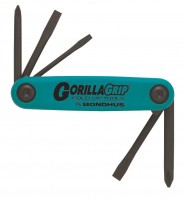 BONDHUS RFU5 Gorilla Grip Phillips + Slotted + Square Key Fold Up Set - 5 pcs - 12543