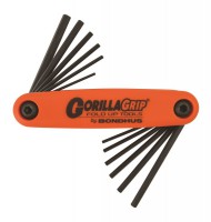 BONDHUS HF12 Gorilla Grip Hex Key Fold Up Set - 12 pcs - 5/64\"-5/32\" + 1.5mm-5mm, 12550