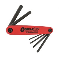 BONDHUS HF6M Gorilla Grip Hex Key Fold Up Set - 6pcs - 3mm-10mm, 12595