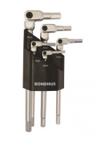 BONDHUS Hex Pro Pivot Head Wrench Set - 5 pcs - 3mm-8mm, 00025