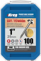 Kreg SML-C1-100-EUR Kreg Pocket Hole Screws - 25mm / 1\" x 8 Coarse, Washer-Head, qty 100