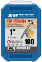 Kreg SML-C1-100 Kreg Pocket Hole Screws - 25mm / 1\" x 8 Coarse, Washer-Head, qty 100