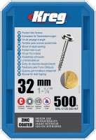 Kreg SML-C125-500 Kreg Pocket Hole Screws - 32mm / 1-1/4\" x 8 Coarse, Washer-Head, qty 500