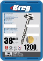 Kreg SML-C150-1200 Kreg Pocket Hole Screws - 38mm / 1-1/2\" x 8 Coarse, Washer-Head, qty 1200
