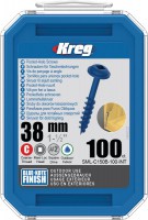Kreg SML-C150B-100 Kreg Blue-Kote WR Pocket Hole Screws - 38mm / 1-1/2\" x 8 Coarse, Washer-Head, qty 100