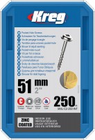 Kreg SML-C2-250 Kreg Pocket Hole Screws - 51mm / 2\" x 8 Coarse, Washer-Head, qty 250