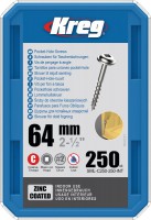 Kreg SML-C250-250 Kreg Pocket Hole Screws - 64mm / 2-1/2\" x 8 Coarse, Washer-Head, qty 250